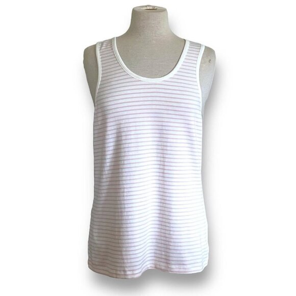 Hanna Andersson Womens Pajama Tank Top XL Pink White Stripe Organic Cotton PJ's - Picture 1 of 5